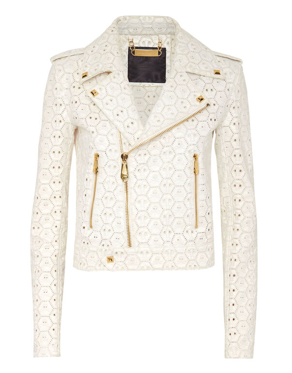 SangalloLeather Biker Jacket white