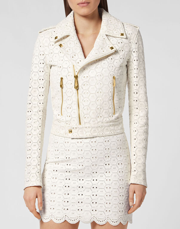 SangalloLeather Biker Jacket white