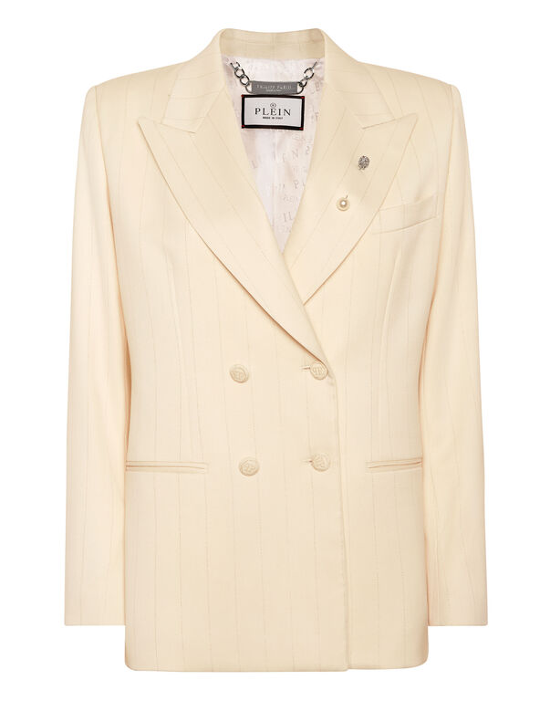Gold Fit Blazer LS white