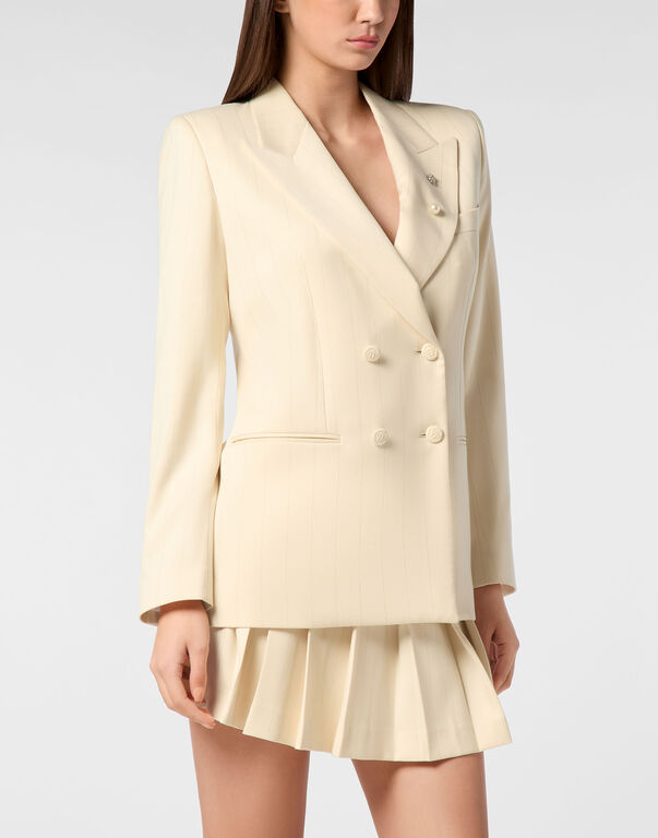 Gold Fit Blazer LS white