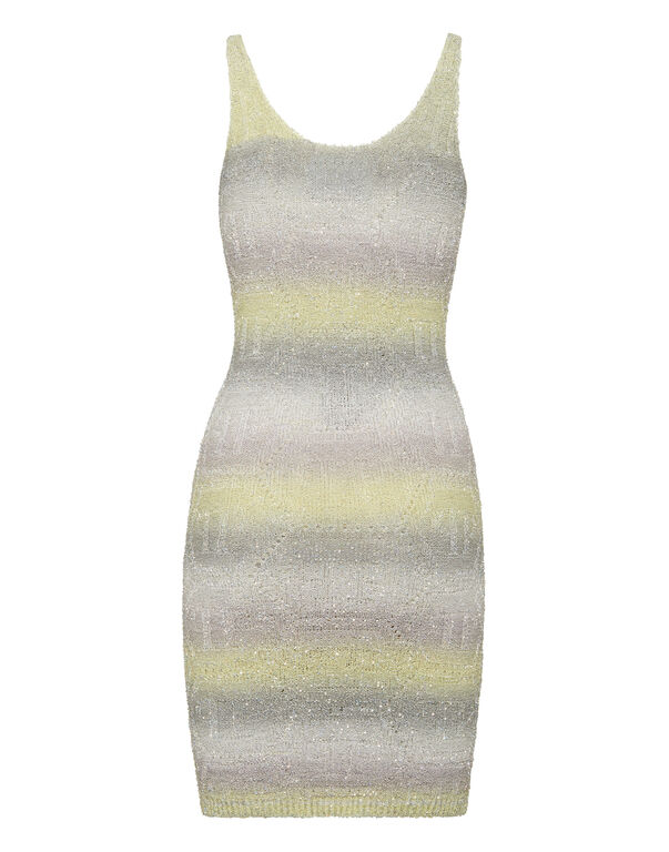 Paillettes Short DressMonogram Signature white