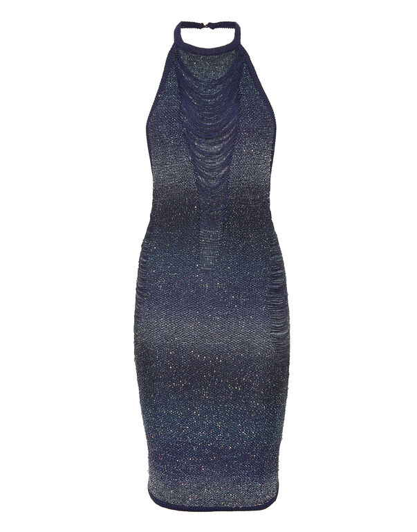 Paillettes Mini Dress Multicutting blue/white