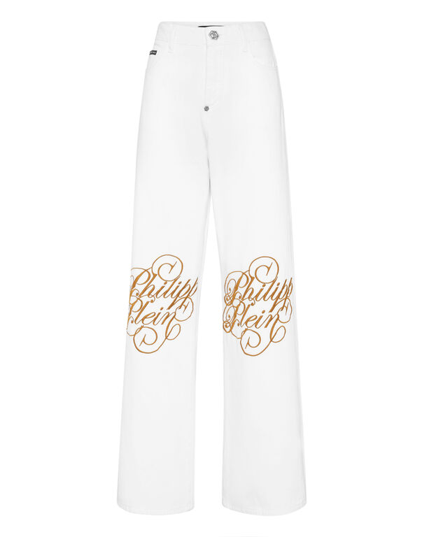 Denim Trousers Skater Fit Logo Summer Snow