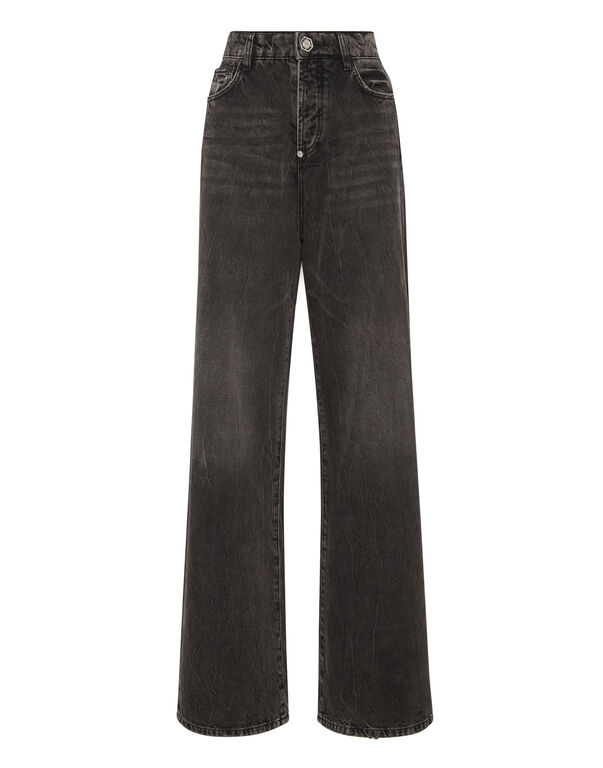 Denim Trousers Skater Fit Logo RUSH GREY