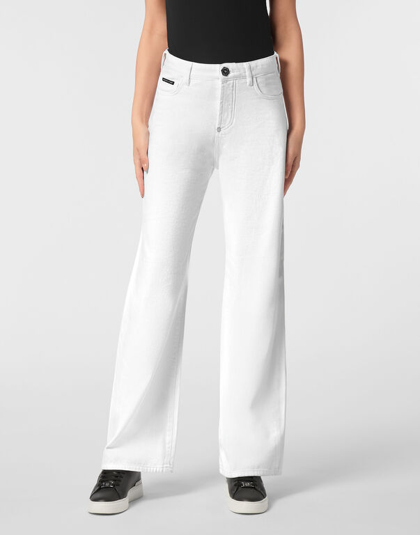 Denim Trousers Skater Fit Logo Summer Snow
