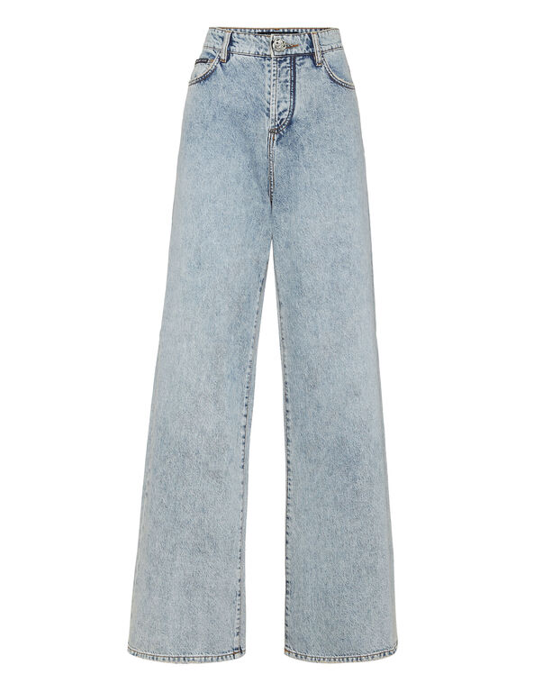 Denim Skater Fit Trousers Frost Blue