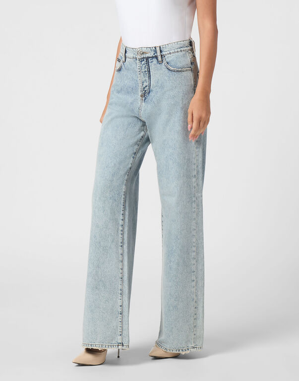 Denim Skater Fit Trousers Frost Blue
