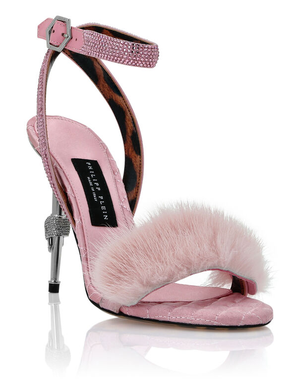 Sandals High Heels Crystal rose / pink