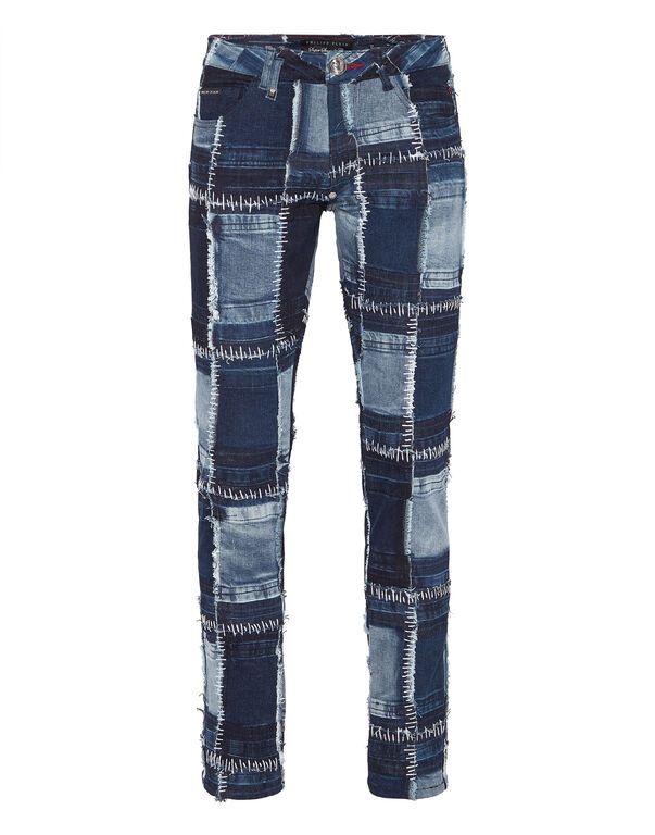Denim Trousers Super Straight Cut middle blue