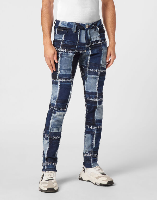 Denim Trousers Super Straight Cut middle blue