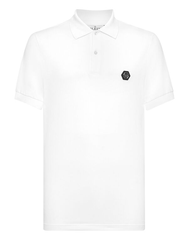 Piquet Polo shirt SS Skull&Bones white