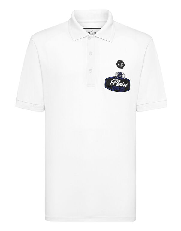 Pique Polo shirt SS Slim Fit Racing Club white