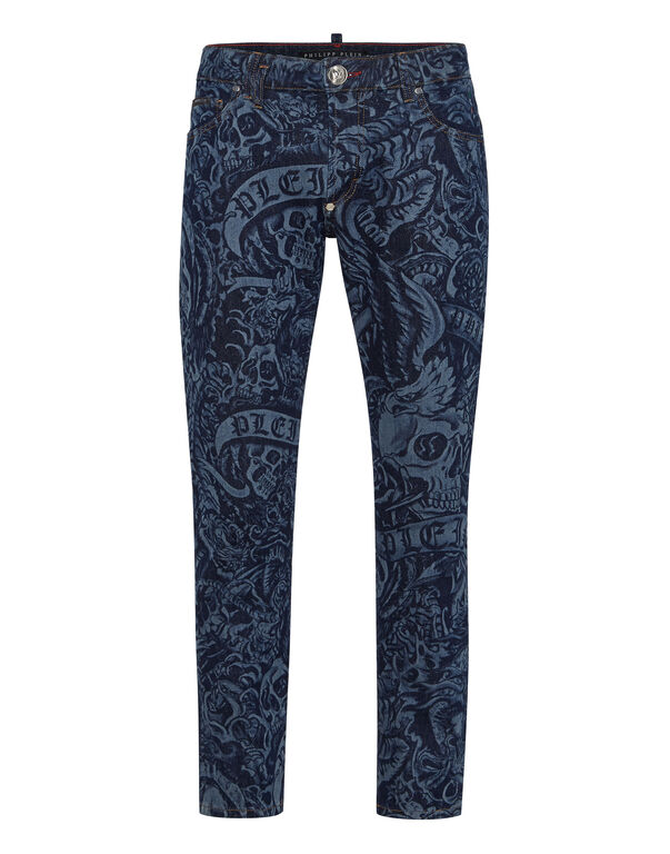 Denim Trousers Skinny Fit Tattoo COBALT BLUE