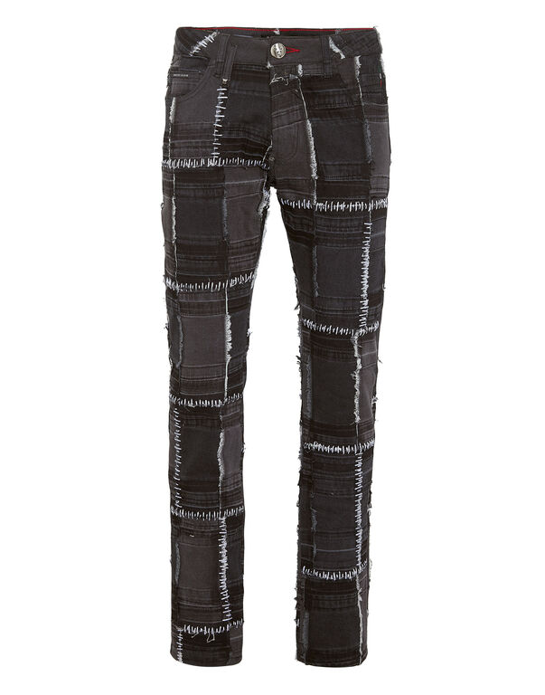 Denim Trousers Super Straight Cut grey