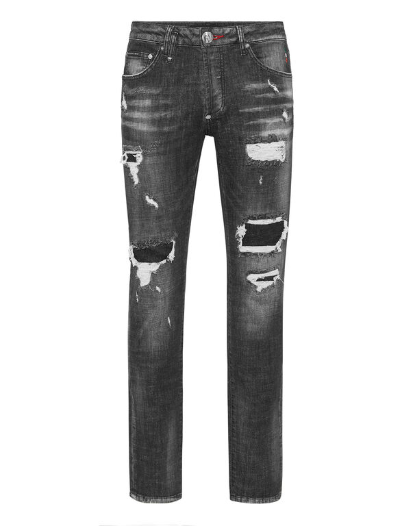 Denim Super Straight Cut Fit Trousers Riot Black