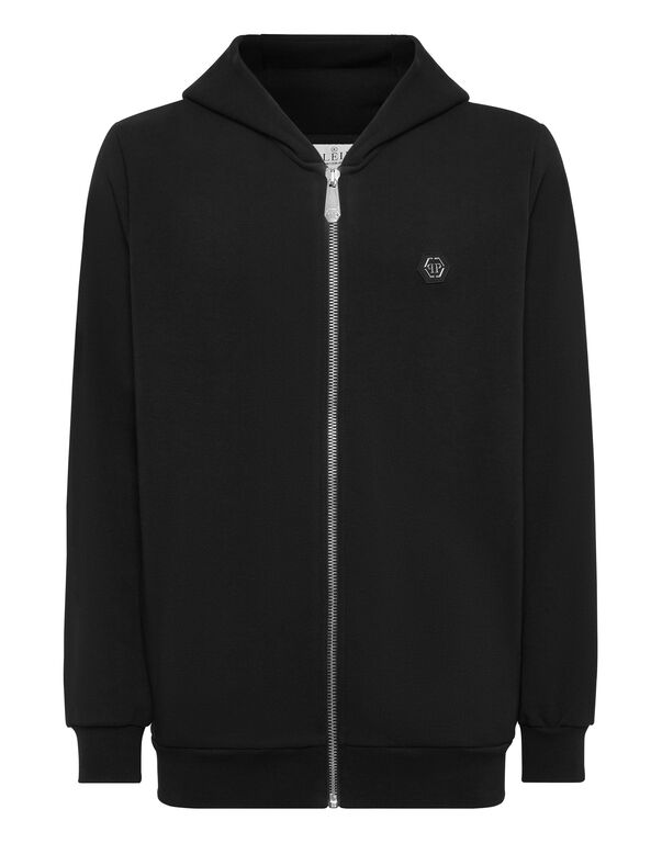 Hoodie Sweatjacket LS Strass Skull black