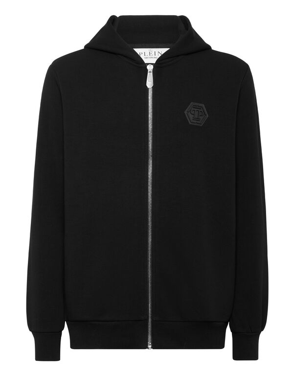 Hoodie Sweatjacket LS Iconic Plein black / black