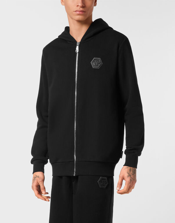 Hoodie Sweatjacket LS Iconic Plein black / black