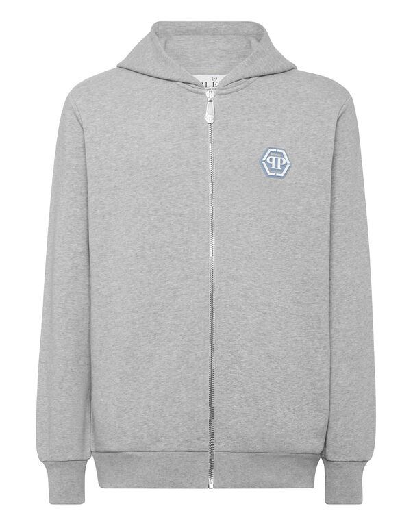 Hoodie Sweatjacket LS Iconic Plein grey