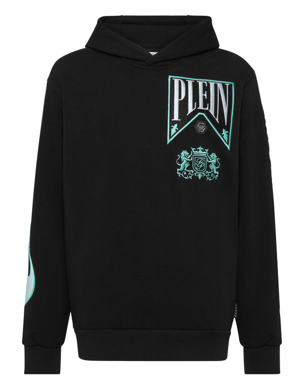 Hoodie Sweatshirt LS Strass Flame Racing black/turquoise