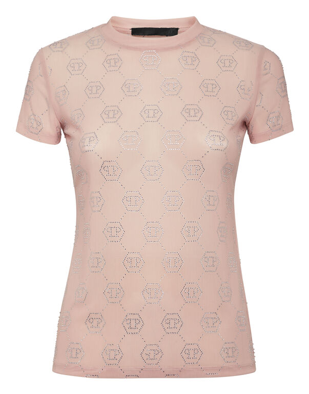 T-Shirt Sexy Pure Monogram Strass nude pink