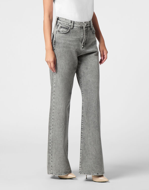 Denim Skater Fit Trousers Ice Shadow