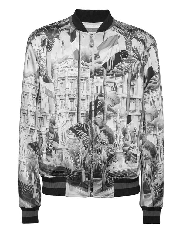 Satin Bomber Cote d'Azur black / white