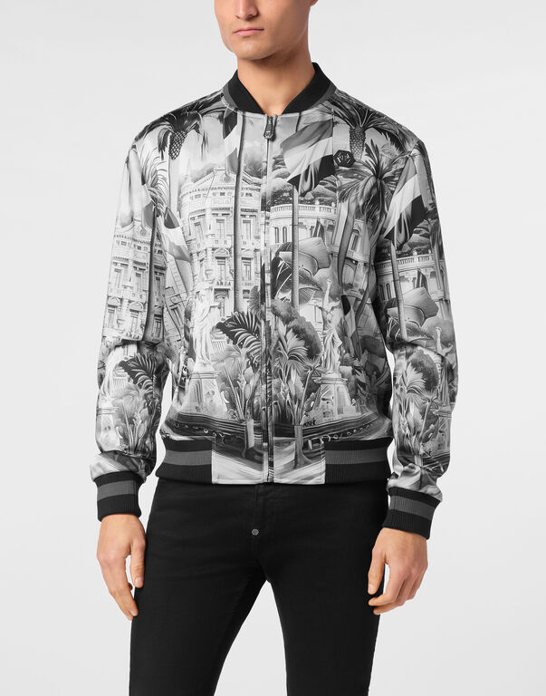 Satin Bomber Cote d'Azur black / white