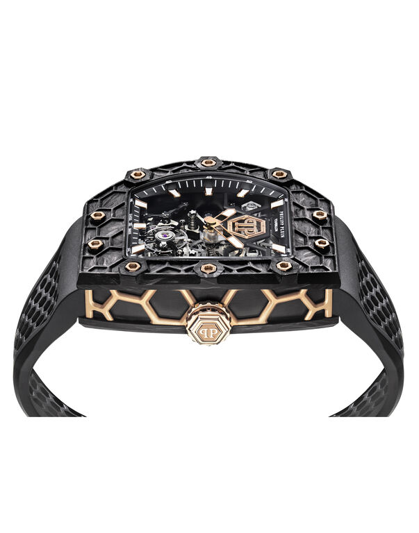Crypto King Flying Tourbillon NIGHT WOLF Watch black / rose