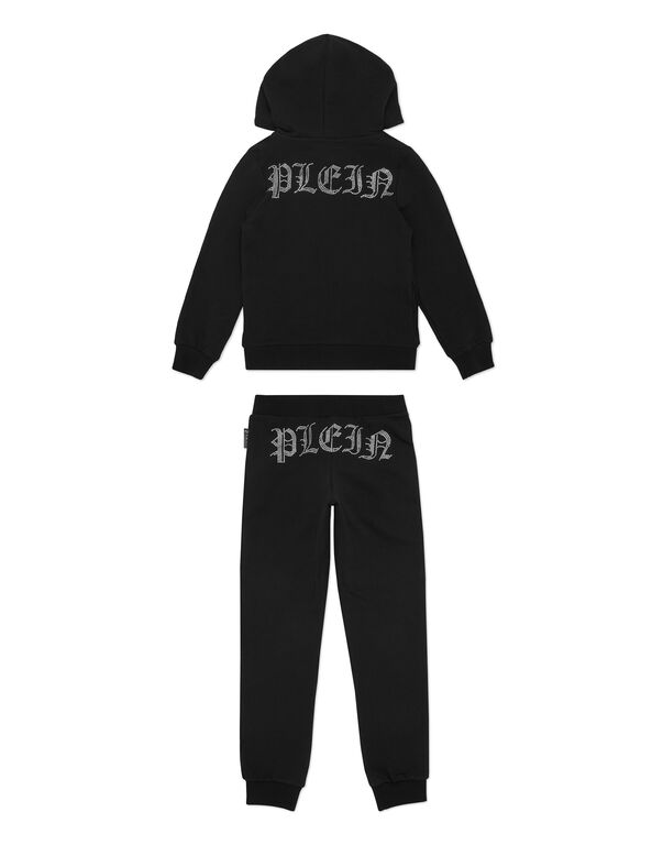 Jogging Set: Hoodie/Trousers Strass Gothic Plein black