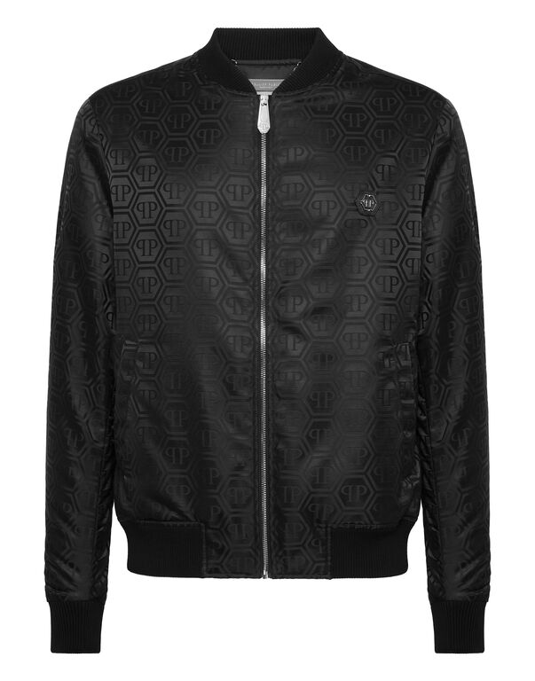 Nylon Jacquard Bomber Monogram black