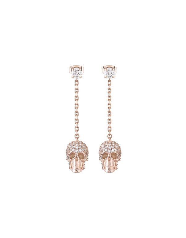 SLIDING $KULL Earrings Pink Gold