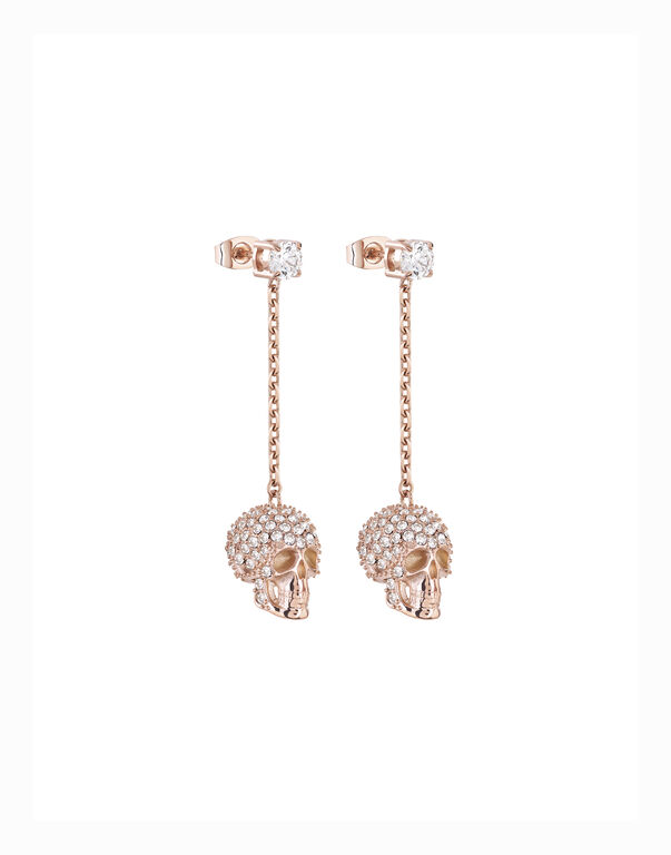 SLIDING $KULL Earrings Pink Gold