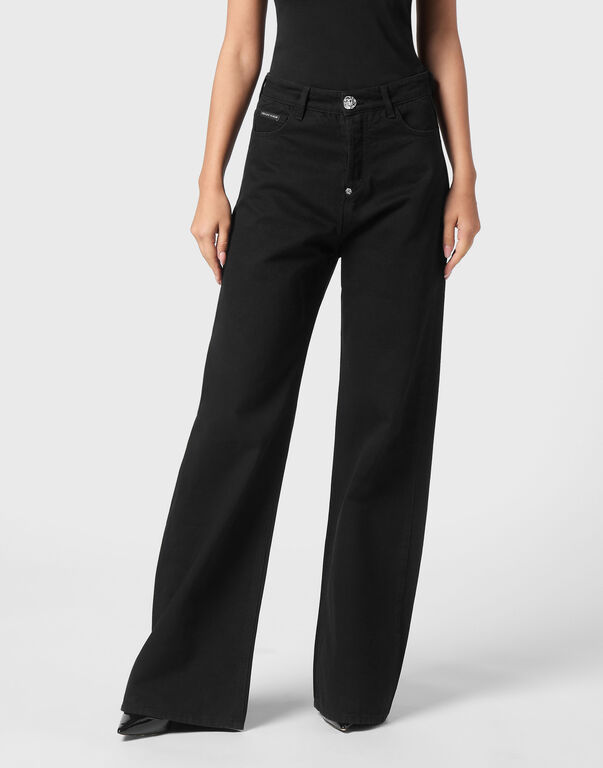 Denim Skater Fit Trousers Summer Night