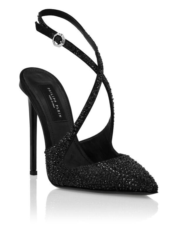 Slingback Shoes Strass black / black