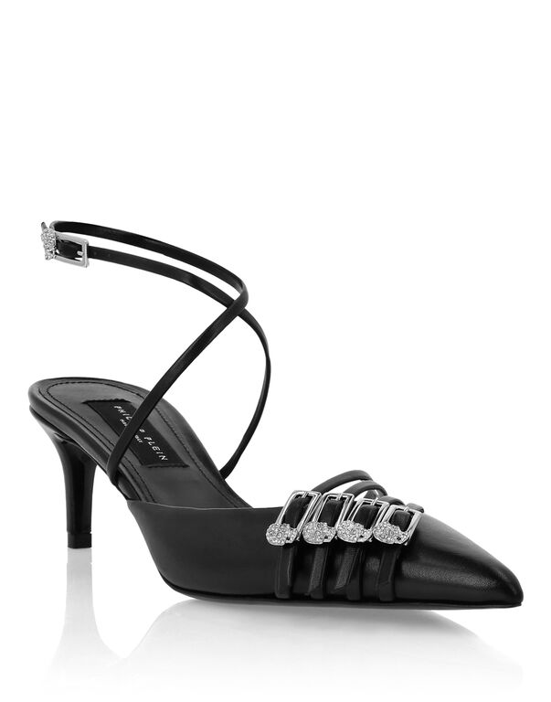 Multi-Strap Crossing Mid Heels 5 black