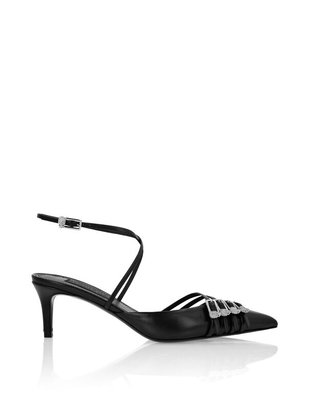 Multi-Strap Crossing Mid Heels 5 black