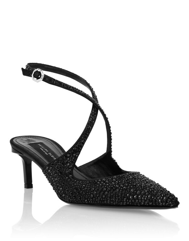 Slingback Shoes Strass black / black