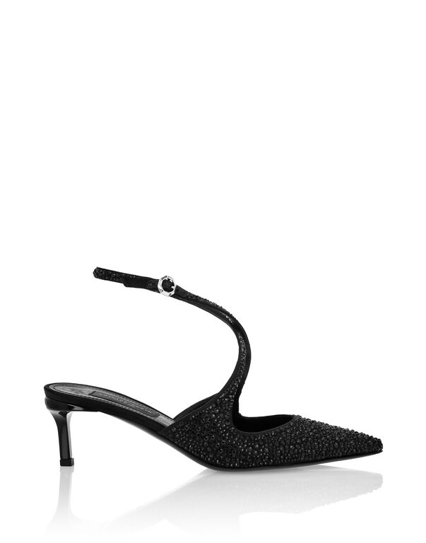 Slingback Shoes Strass black / black