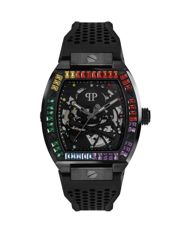 THE $KELETON Rainbow Watch with Crystals black