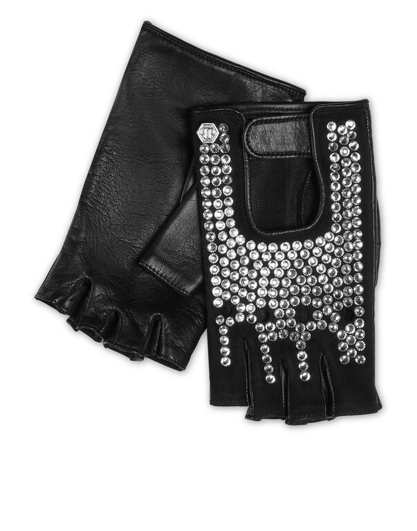 Driver Gloves with Crystals black