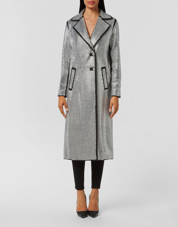 Coat Long with Crystals black