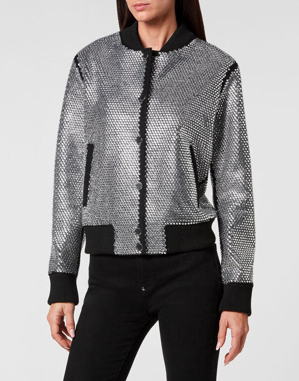 Bomber with Crystals black