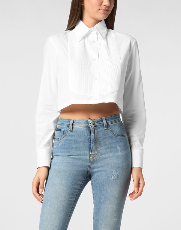 Cropped Shirt LS white