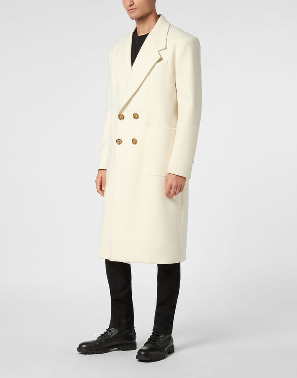Wool/Cashmere Coat LS white