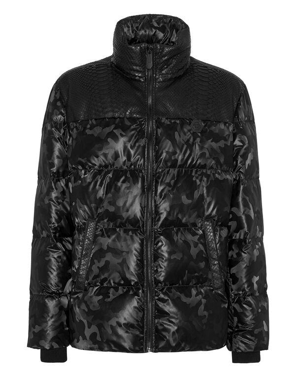 Down Jacket With Python Inserts black