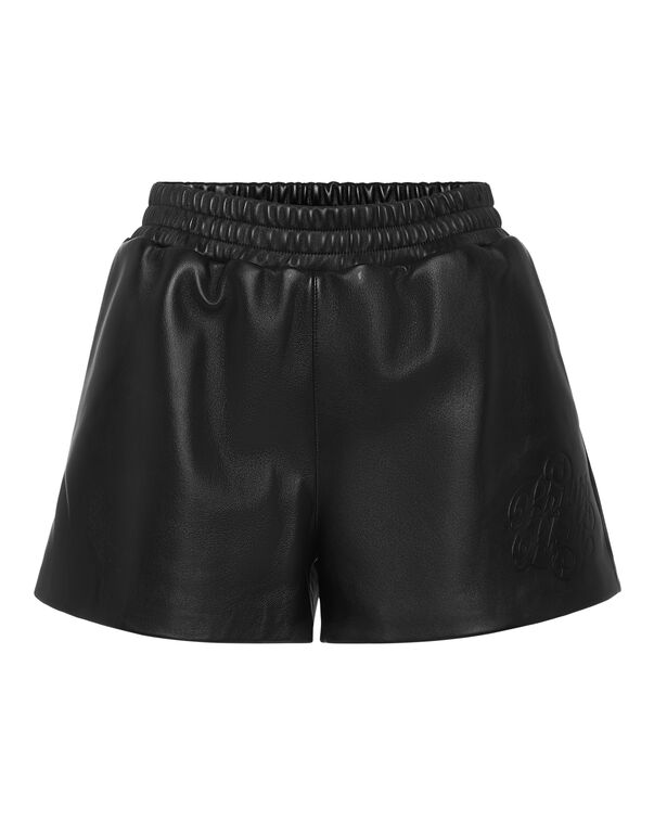 Leather Shorts Signature black