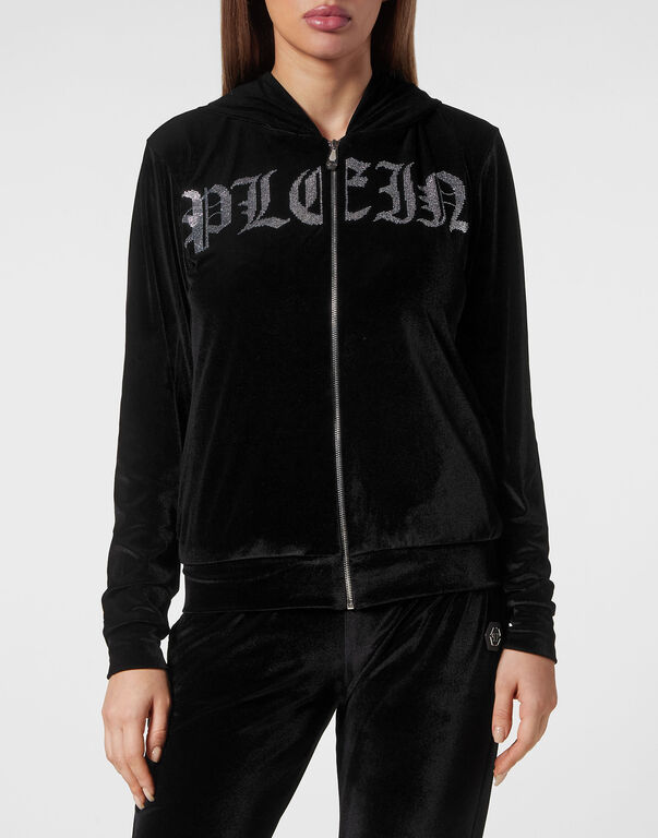 Hoodie Sweatjacket Gothic Plein black