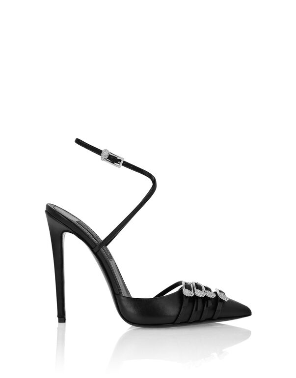 Multi-Strap Crossing High Heels 12 black