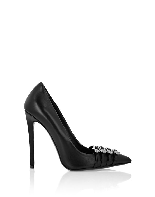 Multi-Strap Nappa Leather Pumps 12 black